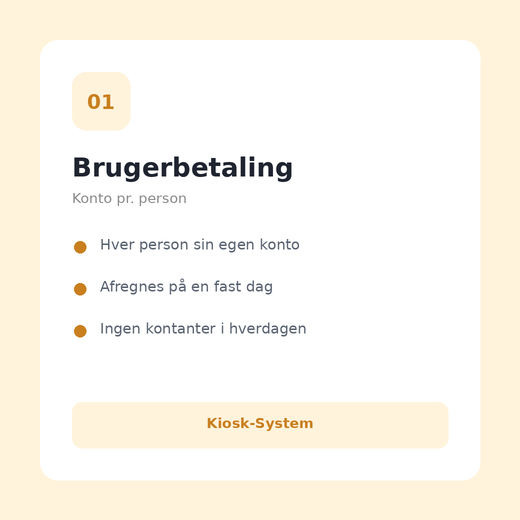 kiosk system brugerbetaling